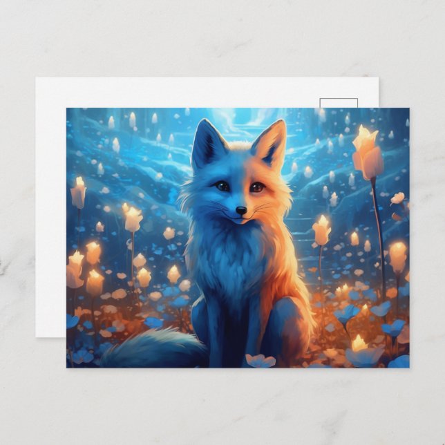 Postkarte Fox Blaulicht (Vorne/Hinten)