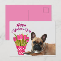 Postkarte französische Bulldogge Muttertag