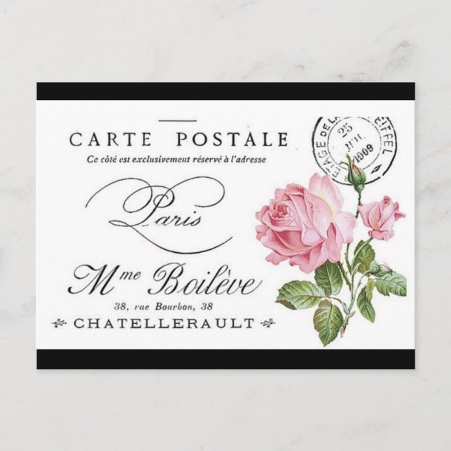 Postkarte - Französische Rosen (Vorderseite)