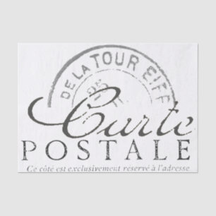 Postkarte französischer Vintage-Decoupage Paris Te Seidenpapier