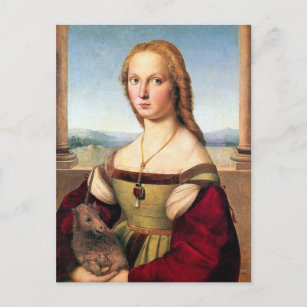Postkarte: Frau mit dem Einhorn Postkarte