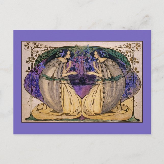 Postkarte: Frühling von Frances Macdonald Postkarte (Vorderseite)