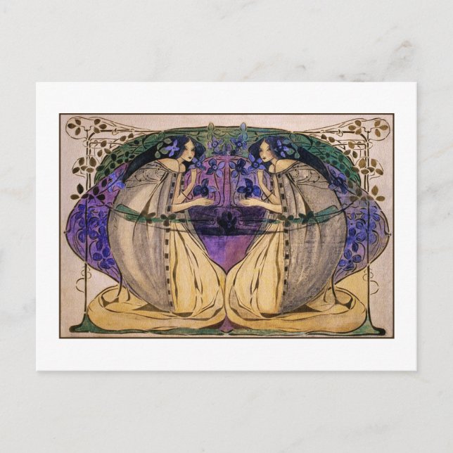 Postkarte: Frühling von Frances Macdonald Postkarte (Vorderseite)