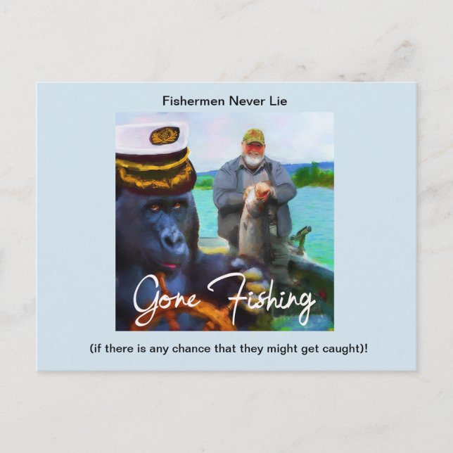 Postkarte "Funny Fishing" (Vorderseite)