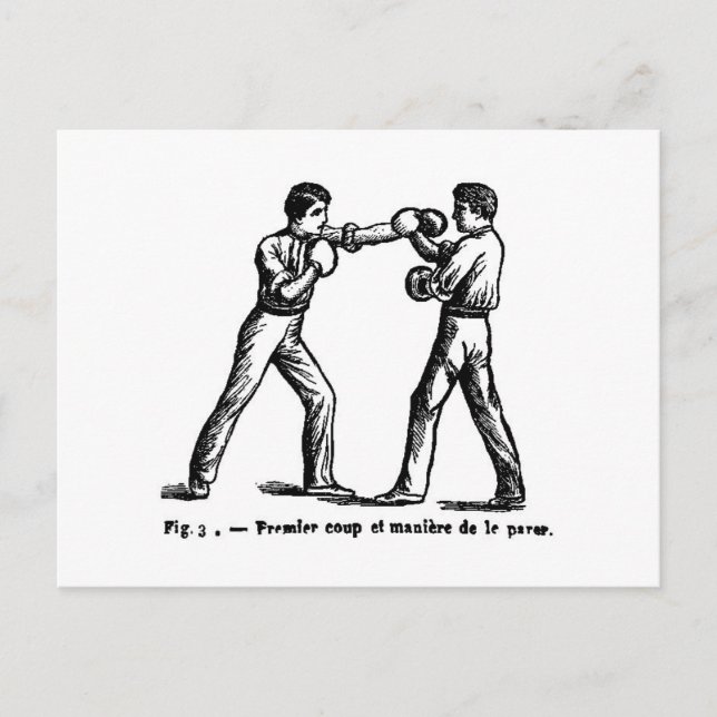 Postkarte für antikes Boxing (Vorderseite)