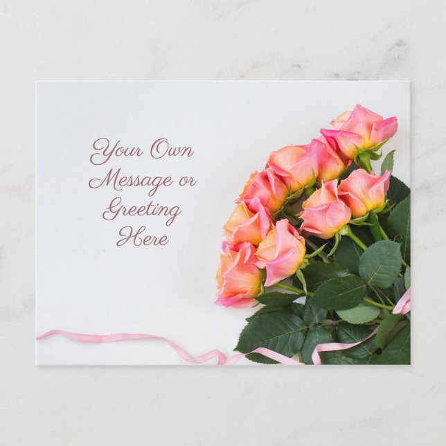 Postkarte für benutzerdefinierte Rose (Vorderseite)