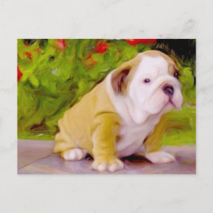 Postkarte für Bulldog Welpenart