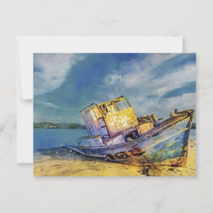 Postkarte für das gespiegelte Boot