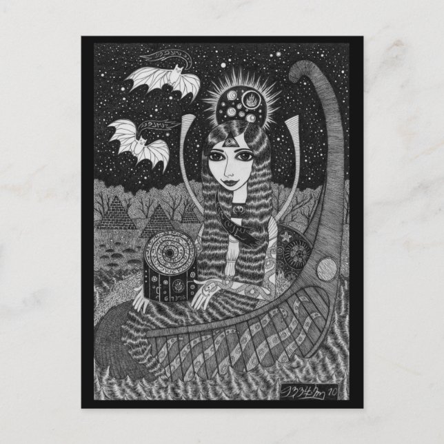 Postkarte für das Herbstboot (Vorderseite)