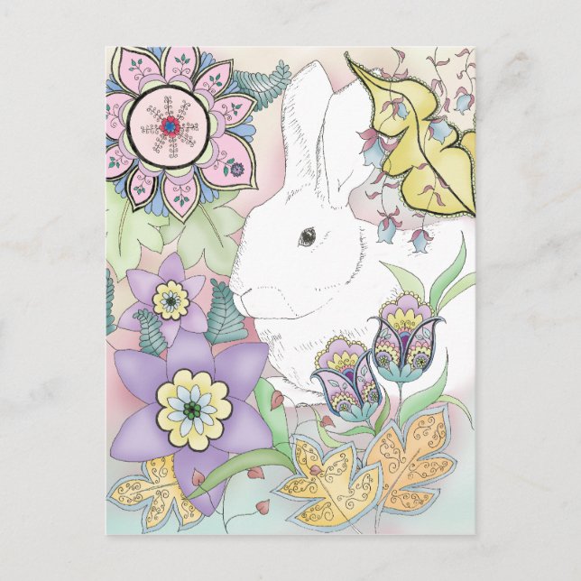 Postkarte für das Sunset Garden Rabbit (Vorderseite)