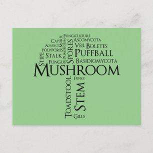 Postkarte für das Word-Pilz (schwarzer Text)