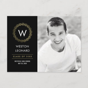 Postkarte für den Abschluss mit klassischem Bild b