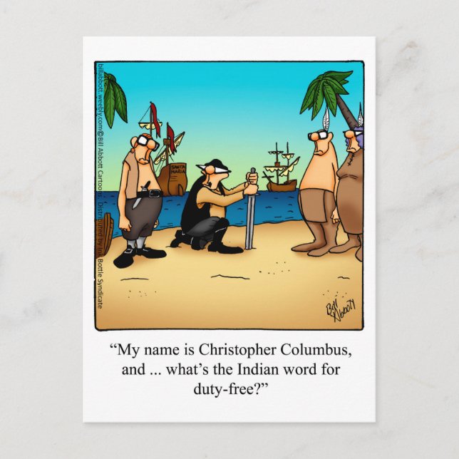 Postkarte für den Columbus Day Spaß (Vorderseite)