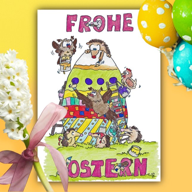 Postkarte für den deutschen Happy Oaster Cartoon (Von Creator hochgeladen)