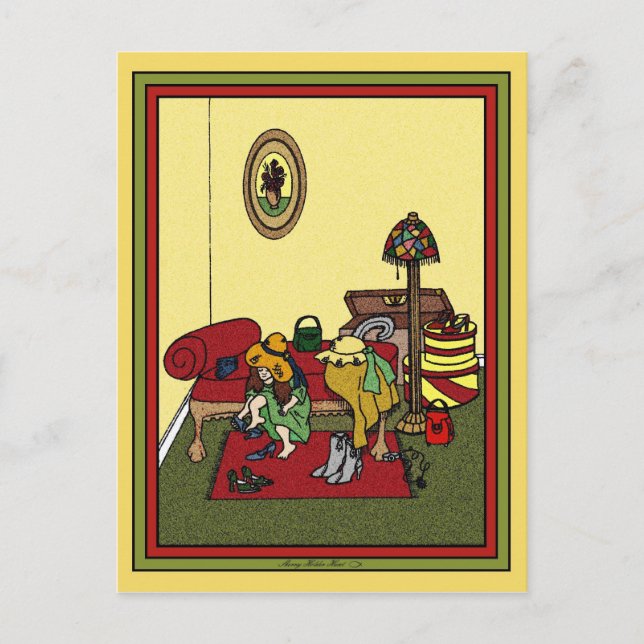 Postkarte für den Kleiderraum - Maßgeschneiderte (Vorderseite)