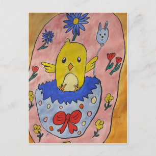 Postkarte für den niedlichen Osterkick