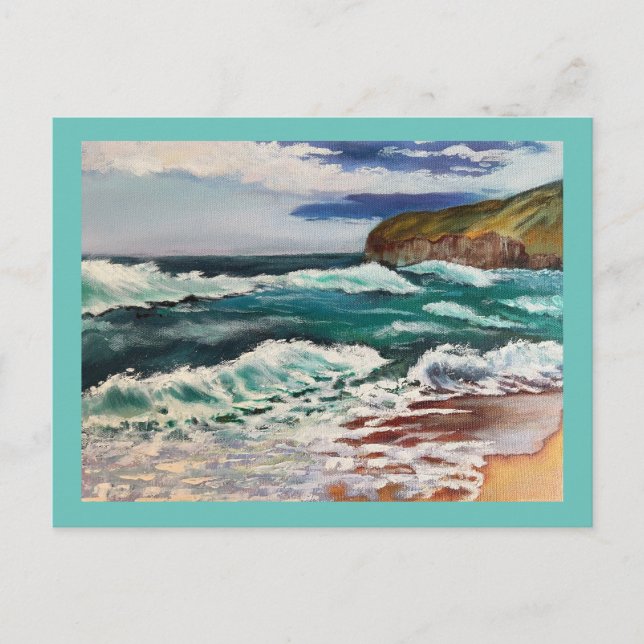 Postkarte für den sonnigen Strand (Vorderseite)