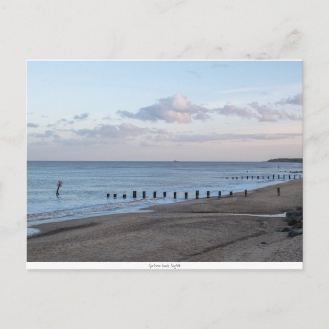 Postkarte für den Strand von Gorleston (Vorderseite)