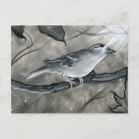 Postkarte für den verzauberten Vogelbaum