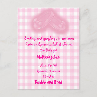 Postkarte für die Babyankündigung