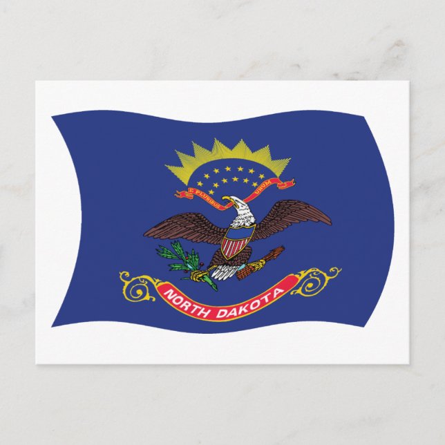 Postkarte für die Flagge Nord-Dakota (Vorderseite)