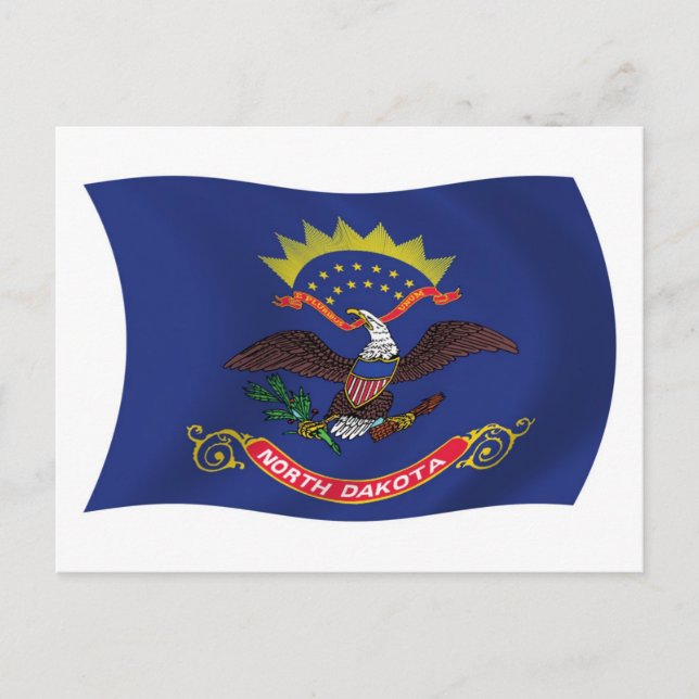 Postkarte für die Flagge Nord-Dakota (Vorderseite)