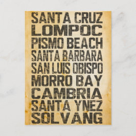 Postkarte für die kalifornische Hauptküste