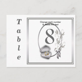 Postkarte für die Nummern der Hochzeitskarten