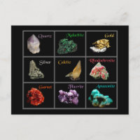 Postkarte für die Sammlung von Mineralien