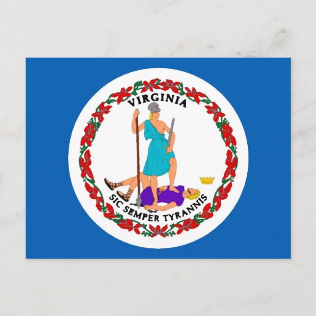 Postkarte für die Staatsflagge Virginia (Vorderseite)