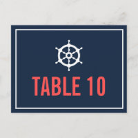 Postkarte für die Tischnummer der Marine und der K