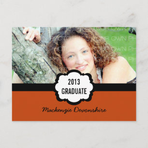 Postkarte für einfache Chic Graduation Party, Oran