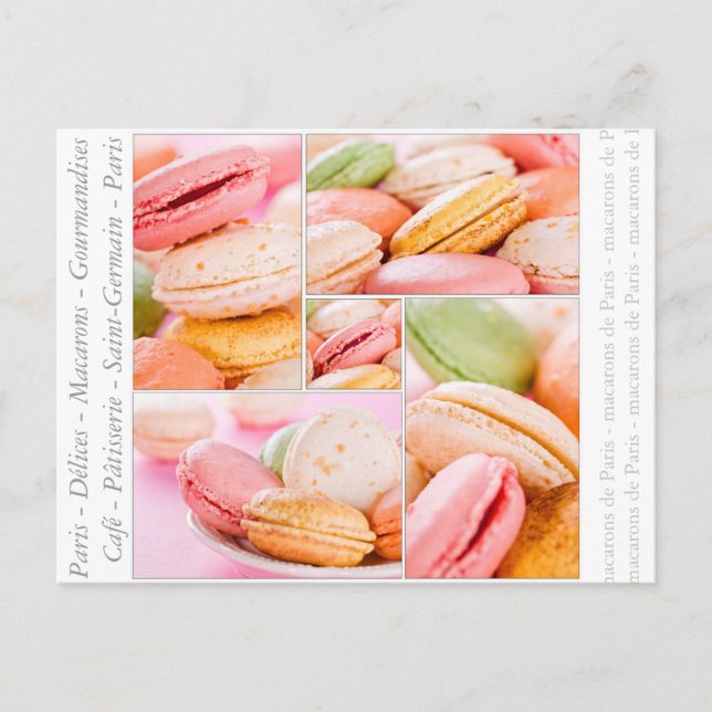 Postkarte für französische Macarons (Vorderseite)