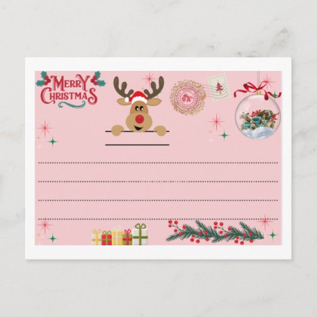 Postkarte für frohe Weihnachten (Vorderseite)