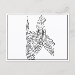 Postkarte für graue Whale, Schwarz und Weiß
