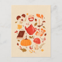 Postkarte für Herbstessenzielle Illustration