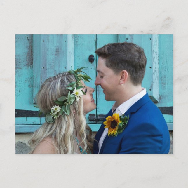 Postkarte für Hochzeiten mit 2 Fotos (Vorderseite)