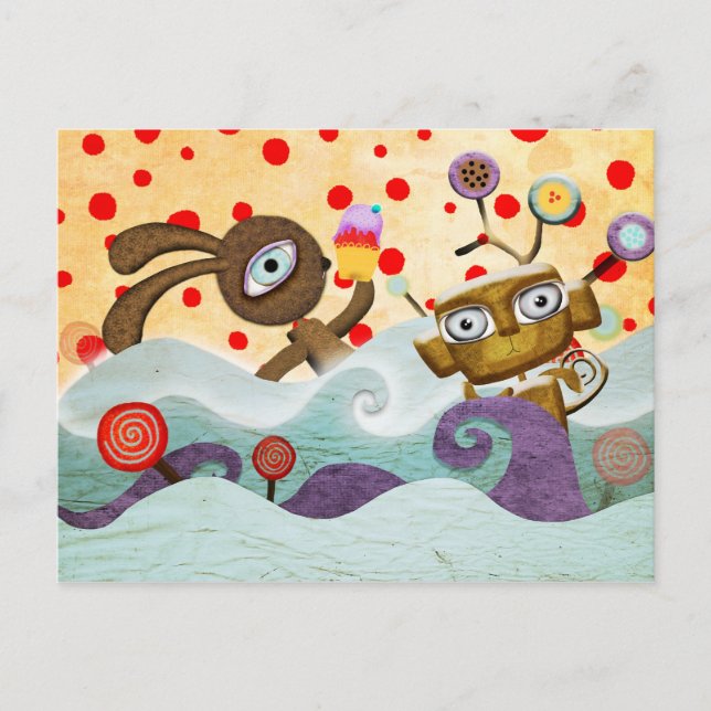 Postkarte für Hunde und Affen (Vorderseite)