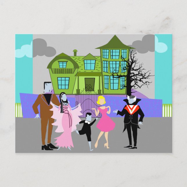 Postkarte für klassische Fernsehmonster (Vorderseite)