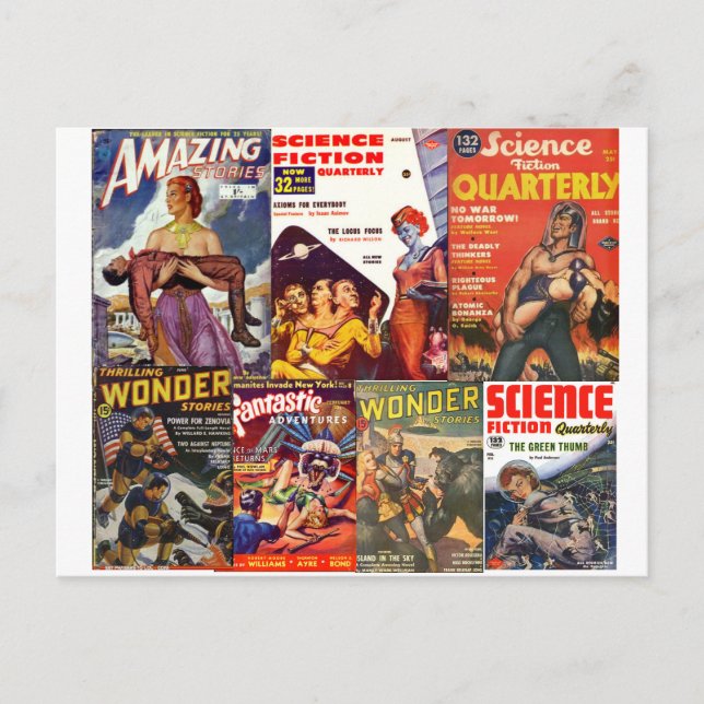 Postkarte für klassische Science Fiction (Vorderseite)