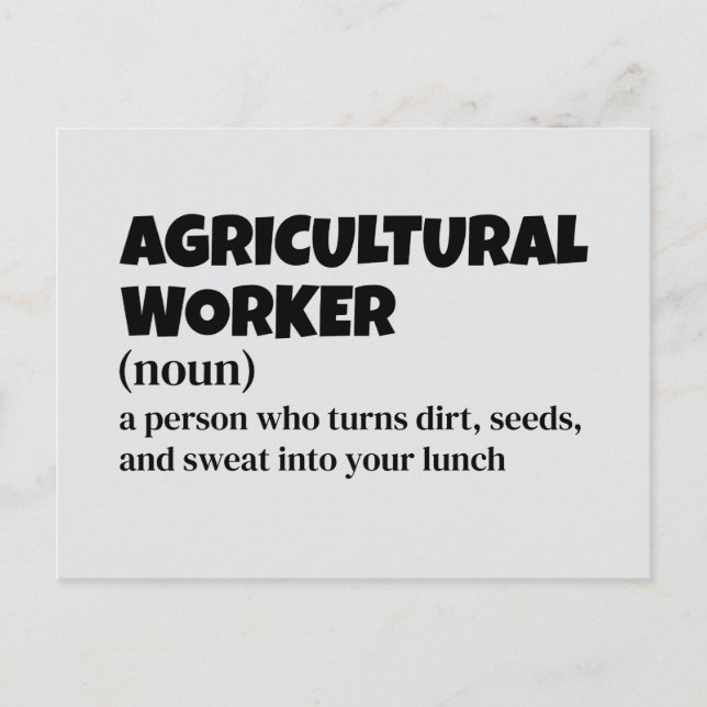 Postkarte für Landarbeiter - Funny Definition (Vorderseite)