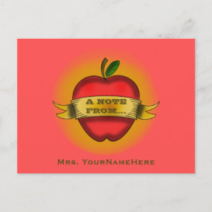 Postkarte für Lehrer - Vintage Apple Tattoo