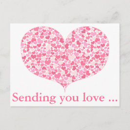 Postkarte für Liebe / rosa Herz