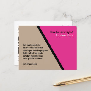 Postkarte für Mailings Fitness Studio und Trainer