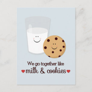 Postkarte für Milch und Cookie