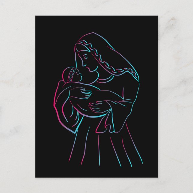 Postkarte für Mutter und Kind (Vorderseite)