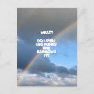 Postkarte für Ponies und Rainbows