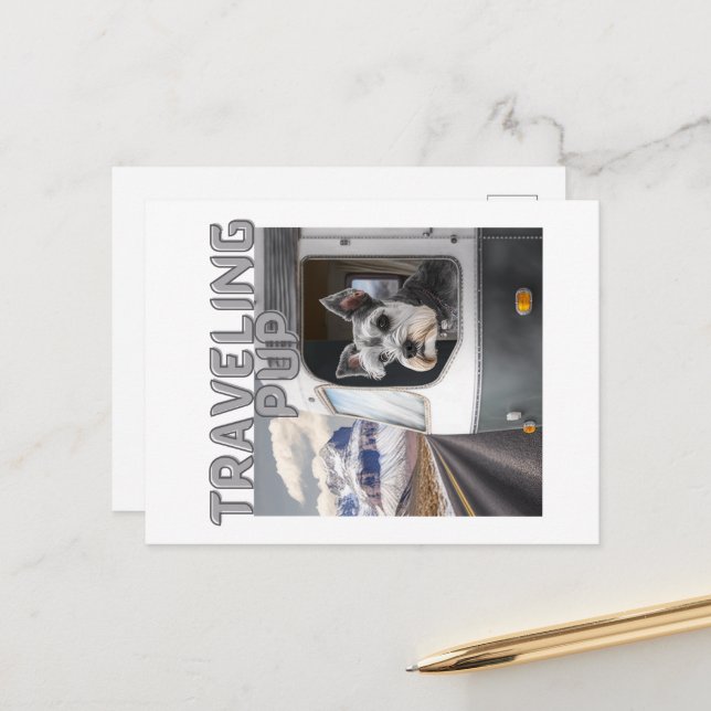 Postkarte für Reisende (Vorderseite/Rückseite Beispiel)