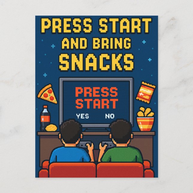Postkarte für Retro-Gamer-Freunde (Vorderseite)