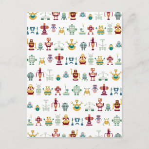 Postkarte für Retro-Roboter